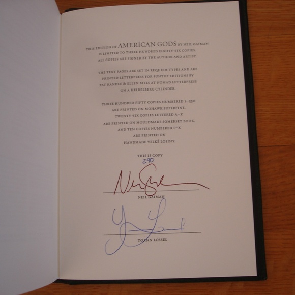 AMERICAN GODS: Neil Gaiman Suntup Signed Numbered Edition w/ Traycase, Sale! - Picture 8 of 16